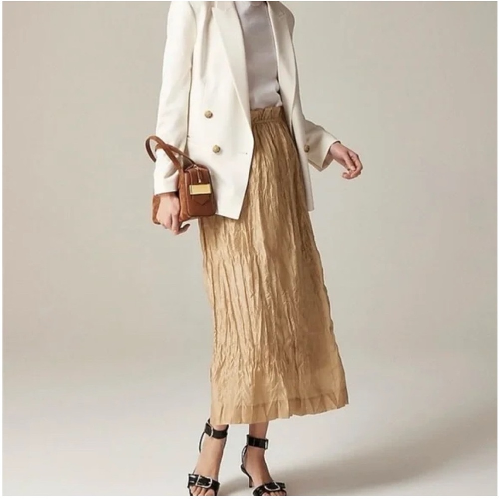 J. Crew Crinkled Gathered Waist Skirt Size M